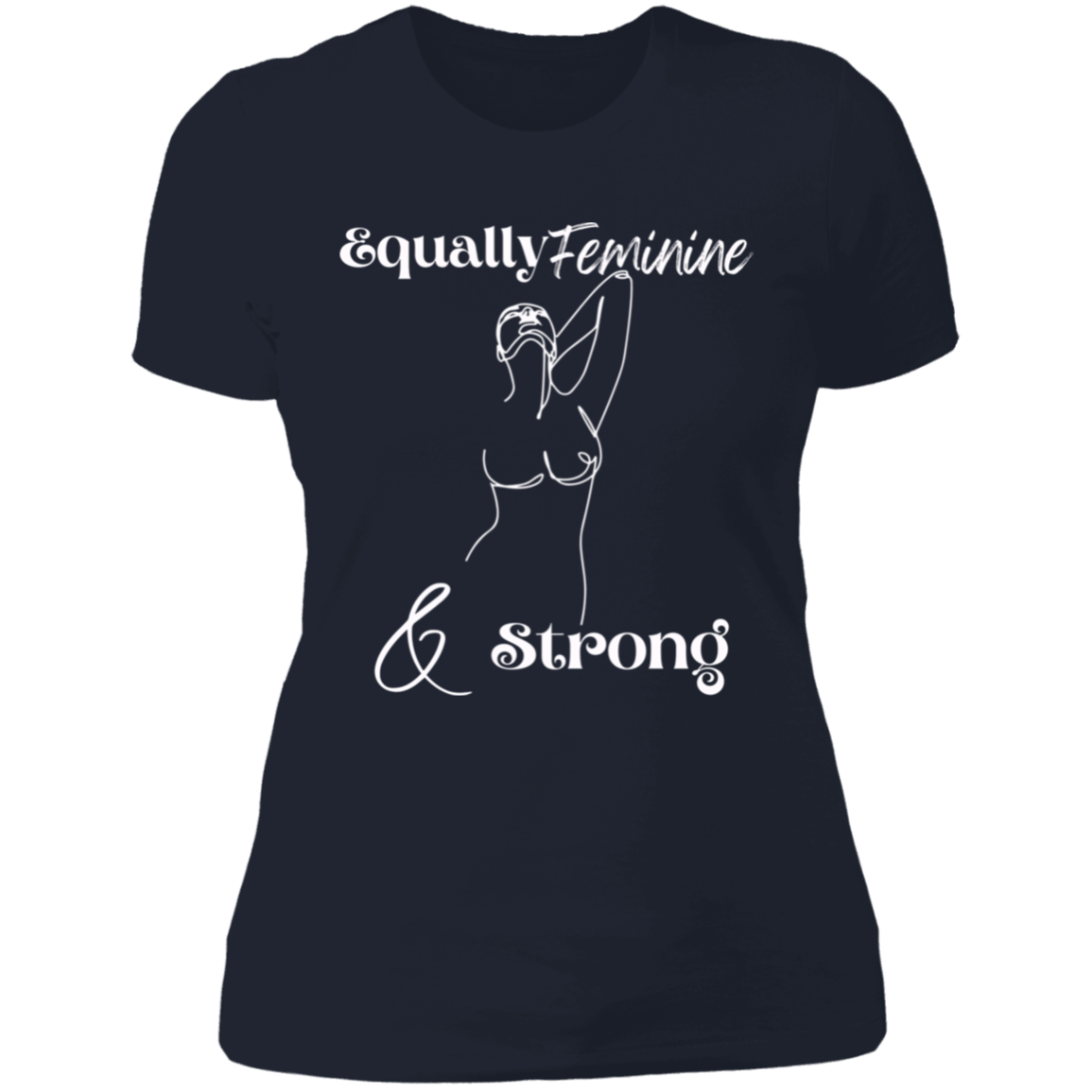 Feminine Strong White Ladies' Boyfriend T-Shirt