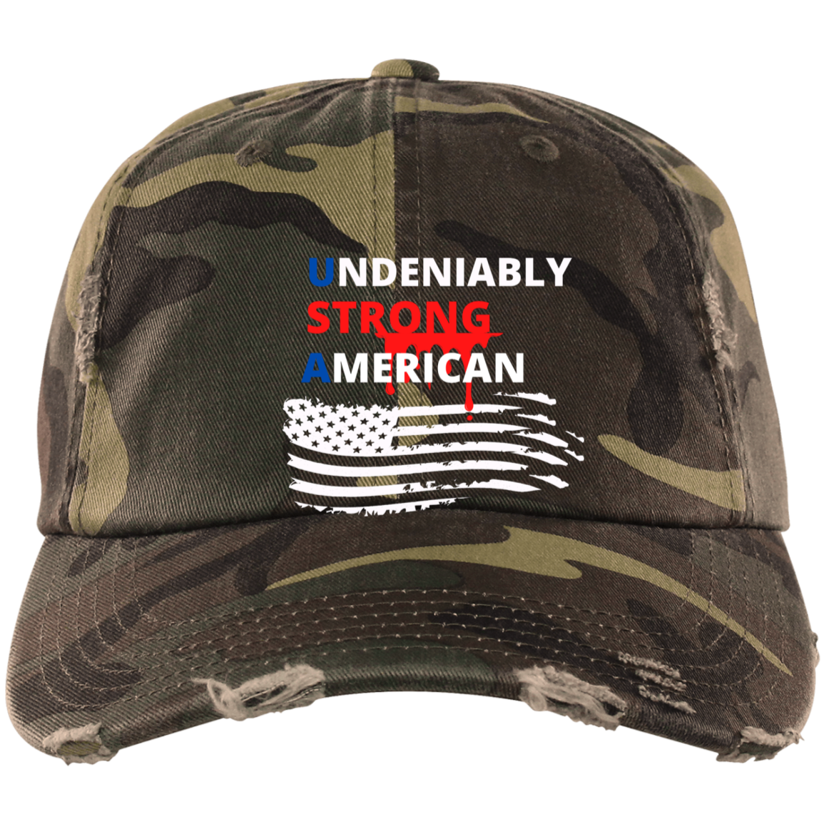 Undeniably Strong American Distressed Cap