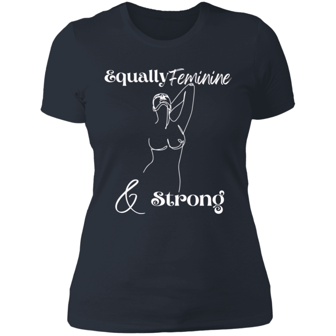 Feminine Strong White Ladies' Boyfriend T-Shirt