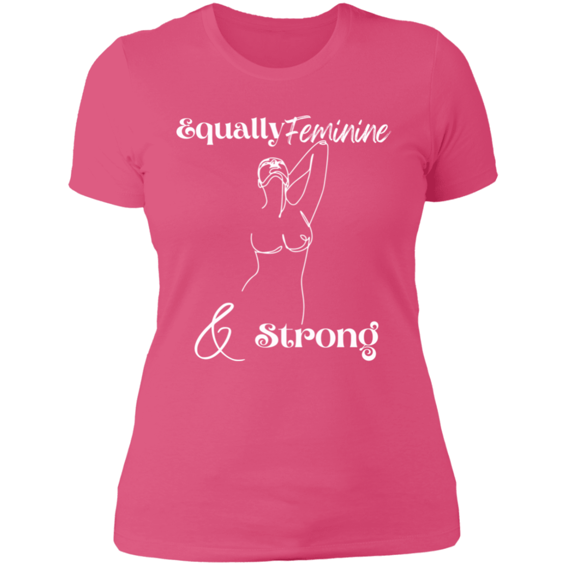 Feminine Strong White Ladies' Boyfriend T-Shirt