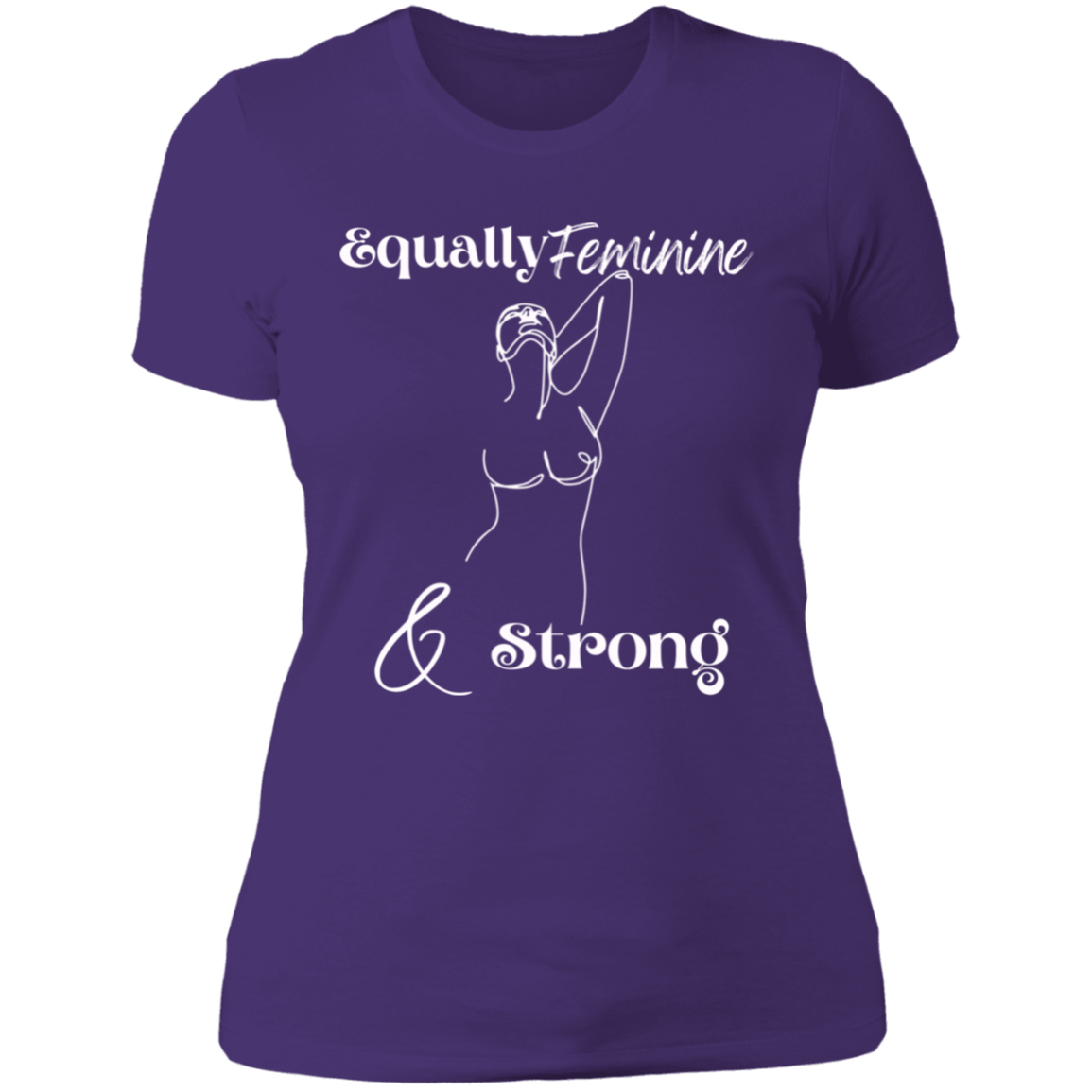 Feminine Strong White Ladies' Boyfriend T-Shirt