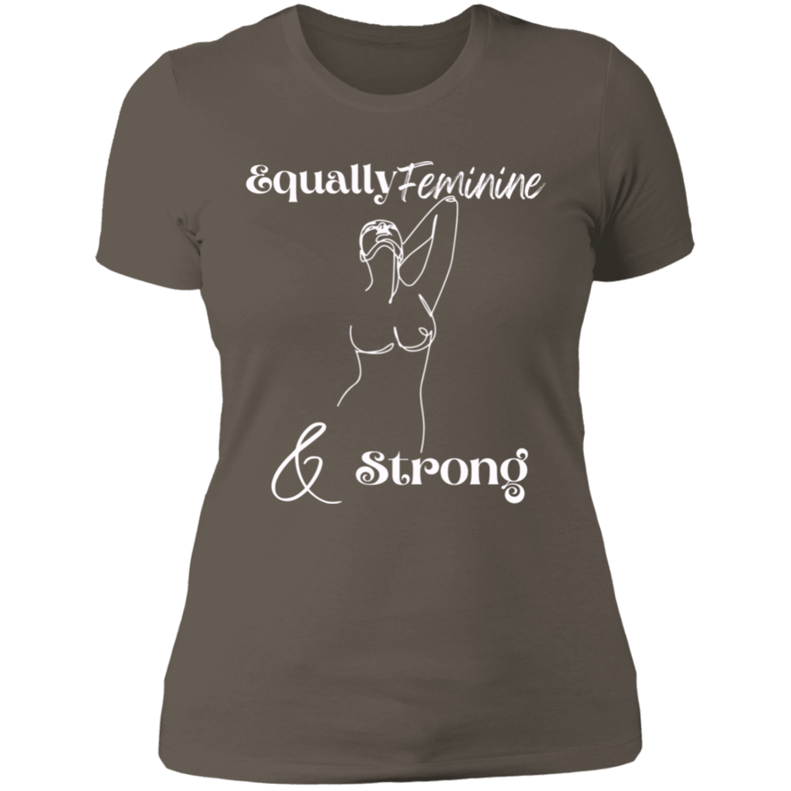 Feminine Strong White Ladies' Boyfriend T-Shirt