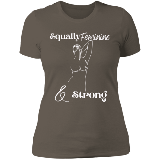 Feminine Strong White Ladies' Boyfriend T-Shirt