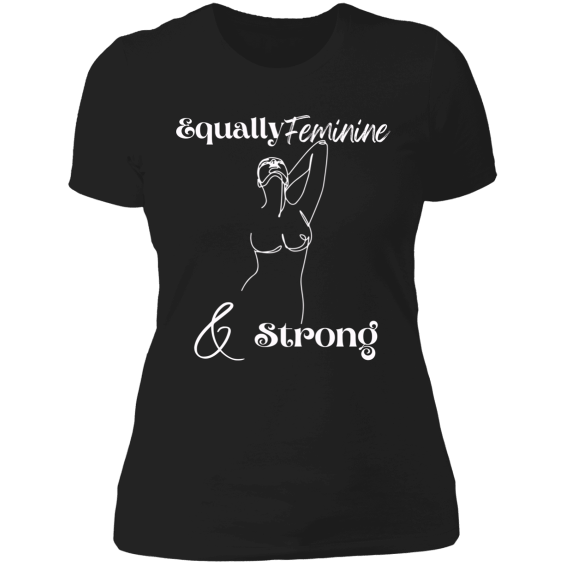 Feminine Strong White Ladies' Boyfriend T-Shirt