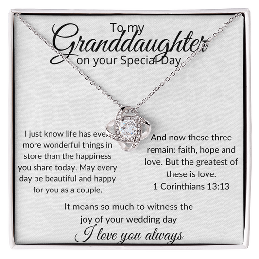 Wonderful Life Granddaughter Love Knot Necklace
