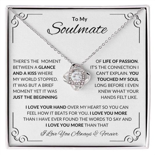 Soulmate There's The Moment White Border Love Knot