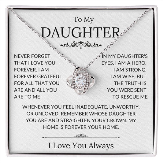 Daughter Forever Your Home Love Knot White