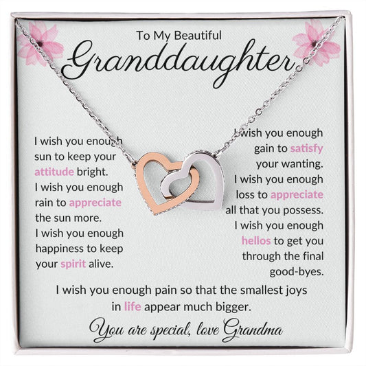 Enough Wish Granddaughter Interlock Hearts