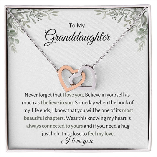 Granddaughter Feel My Love Interlocking Hearts