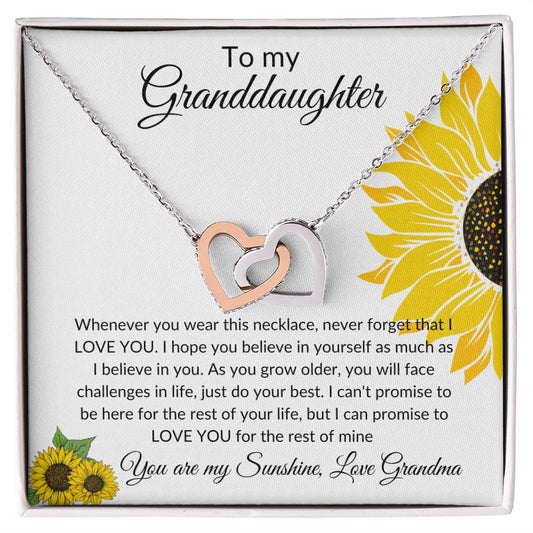 Sunflower Granddaughter Interlocking Hearts