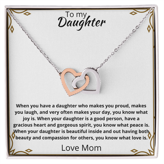 When You Have a Daughter  - From Mom Two Hearts Necklace